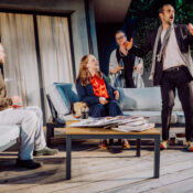 Auf der Terrasse (M. Tomczyk, A. Barth, D. Gantner, F. Hohnloser) Foto: ThS by Geronimo Schmidt